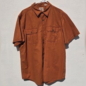 Red Head Brand Co Button Up Shirt Short Sleeve Brown XL